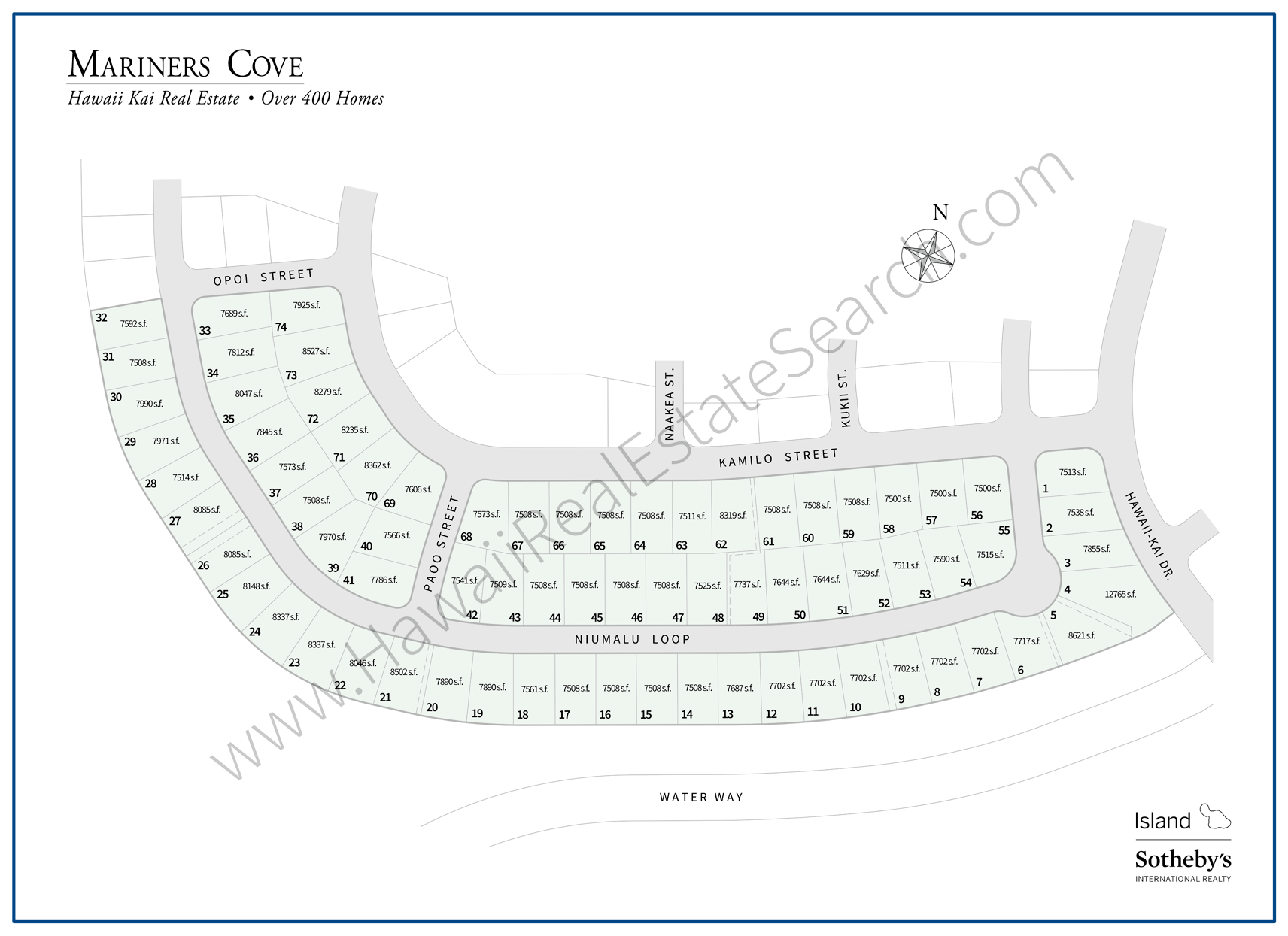 Mariners Cove Plat Map